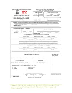 INSTITUTO MEXICANO DEL SEGURO SOCIAL
SERVICIOS DE AFILIACIÓN  VIGENCIA 
AVISO DE INSCRIPCIÓN PATRONAL 
O DE REANUDACIÓN DE AC