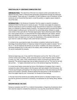 Sentence Completion Test Analysis | PDF | Psychology | Social Psychology