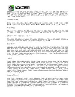 OTC908, OTC990, OTMOVE, OTV958, OT-903, OT-903A, OT-903X, OT-903D, OT-918, OT-
918A, OT-918X, OT-918D, OT-918N, OT-918S, OR