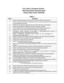 Operating Systems Question Bank | PDF | Scheduling (Computing) | Thread ...