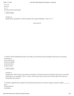 1000 Python MCQs by Sanfoundry | PDF | Anonymous Function | Python ...