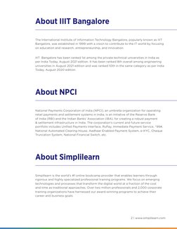 2 | www.simplilearn.com
About IIIT Bangalore
About NPCI
About Simplilearn
The International Institute of Information Technolo