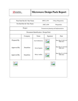 Microwave Design Pack Report
Near End Site Id / Site Name
Far End Site Id / Site Name
Project
ZJKT2_6591
Cibogo Margamulya
ZJ