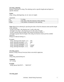 Ab Initio String Functions Overview | PDF | String (Computer Science ...
