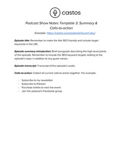 Podcast Show Notes Templates Guide | PDF | Search Engine Optimization ...
