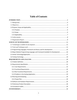 Table of Contents
INTRODUCTION.............................................................................................