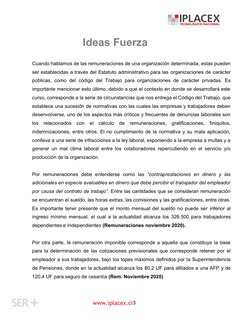 www.iplacex.cl 3 
                   Ideas Fuerza 
 
Cuando hablamos de las remuneraciones de una organizació