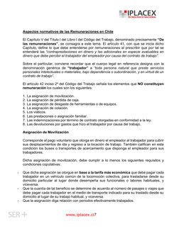 www.iplacex.cl 7 
 
Aspectos normativos de las Remuneraciones en Chile 
 
El Capítulo V del Título I del Libr
