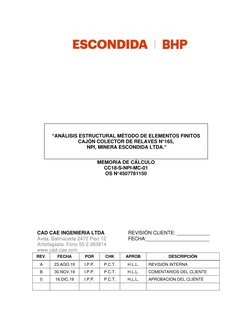 “ANÁLISIS ESTRUCTURAL MÉTODO DE ELEMENTOS FINITOS 
CAJÓN COLECTOR DE RELAVES N°165, 
 NPI, MINERA