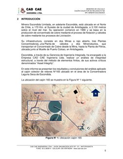 MEMORIA DE CÁLCULO 
CAJÓN COLECTOR DE RELAVES N°165  
NPI, MINERA ESCONDIDA 
 
CAD CAE INGENIERIA LTDA. – AVDA. BALMACEDA 2