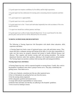 2.A good supervisor inspires confidence by his ability and his high expectation.
3.A good supervisor has enthusiasm for nursi