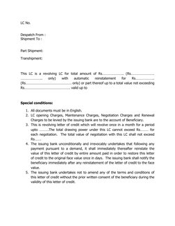 Draft Letter of Credit Format Guide | PDF | Letter Of Credit | Government