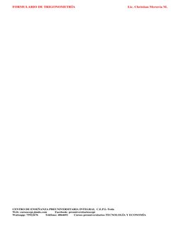 FORMULARIO DE TRIGONOMETRÍA                                                            Lic. Christian Meruvia M. 
 
CENTRO DE