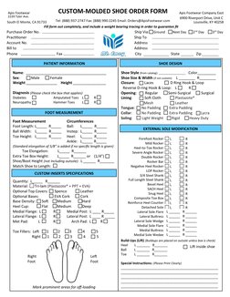 Custom Shoe Order Form | PDF | Shoe | Foot display picture 1