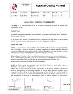 NABH Standard 
4th Edition 
Hospital Quality Manual 
Issue Date 
02/01/2021 
Revision Date 
02/01/2021 
Issue No 
02 
Revie