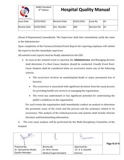 NABH Standard 
4th Edition 
Hospital Quality Manual 
Issue Date 
02/01/2021 
Revision Date 
02/01/2021 
Issue No 
02 
Revie