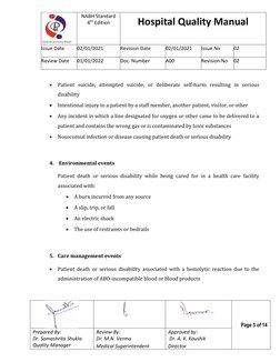 NABH Standard 
4th Edition 
Hospital Quality Manual 
Issue Date 
02/01/2021 
Revision Date 
02/01/2021 
Issue No 
02 
Revie