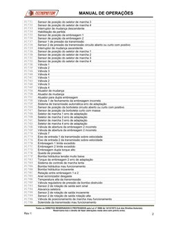 P1731
Sensor de posição do seletor de marcha 3 
P1732
Sensor de posição do seletor de marcha 4 
P1733
Interruptor de mudança