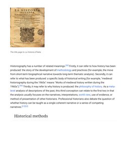 (https://en.m.wikipedia.org/wiki/File:Guicciardini_M_Francesco_La_Historia_dItalia.jpg)Historiography has a number of relate