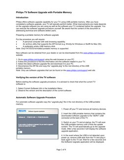 Philips TV USB Software Upgrade Guide | PDF | Usb | World Wide Web