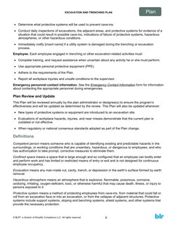 Excavation and Trenching Plan | PDF | Occupational Safety And Health ...