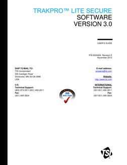 TSI TrakPro Lite Secure User Manual | PDF | Computer File | Superuser