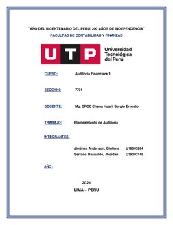 "AÑO DEL BICENTENARIO DEL PERÚ: 200 AÑOS DE INDEPENDENCIA" 
FACULTAD DE CONTABILIDAD Y FINANZAS 
 
 
 
 
 
CURSO: 
 
Audit