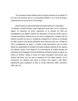 En el presente ensayo hablare sobre la práctica realizada el día sábado 14
de marzo del presente año en la universidad CEUNO