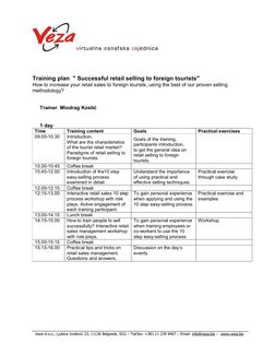 Veza d.o.o., Ljubice Ivošević 23, 11136 Belgrade, SCG – Tel/fax: +381 11 239 9467 – Email: info@veza.biz (mailto:info@veza.