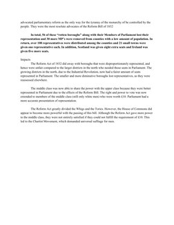 advocated parliamentary reform as the only way for the tyranny of the monarchy of be controlled by the 
people. They were the