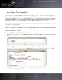 EAP-TLS Authentication with an NPS RADIUS Server | 3 
 
To learn more about Aerohive products, visit www.aerohive.com/tec