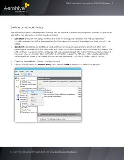 EAP-TLS Authentication with an NPS RADIUS Server | 9 
 
To learn more about Aerohive products, visit www.aerohive.com/tec