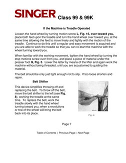Manuel D'utilisation Singer 99K - Reliure Spirale, 71 Pages, Réimpression Neuve