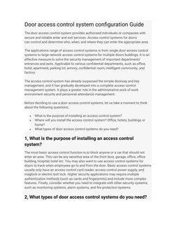 Door Access Control System Guide | PDF | Access Control | Computer Network