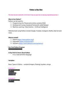Python Basics with Shradha Khapra | PDF | Python (Programming Language ...