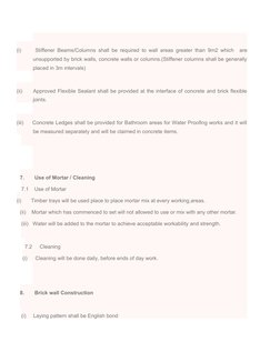 (i)               Stiffener Beams/Columns shall be required to wall areas greater than 9m2 which    are
unsupported by brick