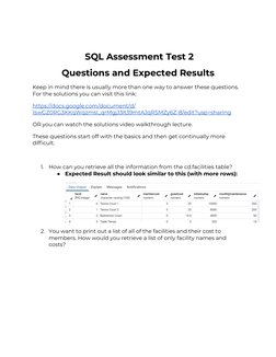 SQL Assessment Test Questions & Results | PDF | Computing | Data Management