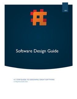 Software Design Guide 
 
 
 
2021 
A 7 STEP-GUIDE TO DESIGNING GREAT SOFTWARE 
© ARJANCODES 2021 
