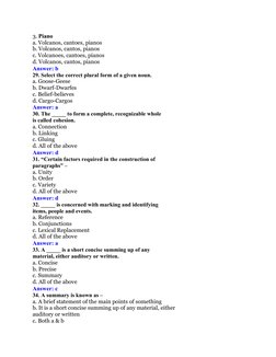 3. Piano
a. Volcanos, cantoes, pianos
b. Volcanos, cantos, pianos
c. Volcanoes, cantoes, pianos
d. Volcanos, cantos, pianos
A