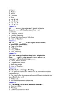 1. Survey
2. Review
3. Recall
4. Question
5. Read
a. 1, 4, 5, 3, 2
b. 1, 2, 3, 5, 4
c. 2, 3, 1, 5, 4
d. 1, 4, 3, 5, 2
Answer: