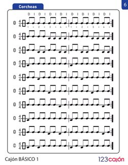Cajón BÁSICO 1
6
Corcheas
4
4
1      +      2      +      3      +     4      + 
1      +      2      +      3      +     4