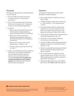 APA 7th Edition: Numbers & Statistics Guide | PDF | Decimal ...