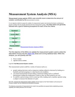 Measurement System Analysis Overview | PDF | Standard Deviation ...