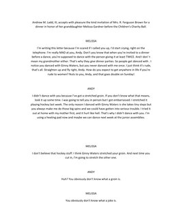 Andrew M. Ladd, III, accepts with pleasure the kind invitation of Mrs. R. Ferguson Brown for a
dinner in honor of her grandda