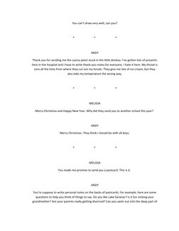 You can’t draw very well, can you?
*                           *                           *
ANDY
Thank you for sending me th