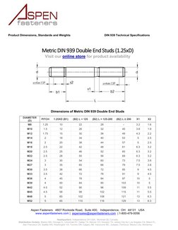 DIN 939 Double End Stud Specifications | PDF | Screw | Steel