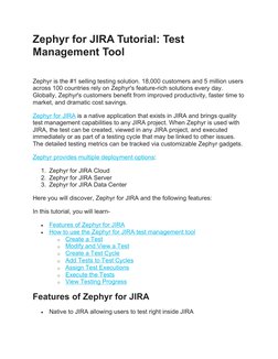 Zephyr for JIRA Test Management Guide | PDF | Menu (Computing ...
