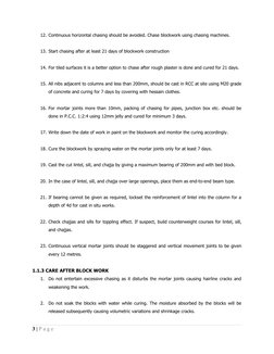 Block Work Construction Checklist | PDF | Concrete | Mortar (Masonry)