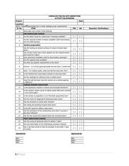 Block Work Construction Checklist | PDF | Concrete | Mortar (Masonry)