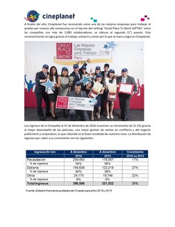 A finales del año, Cineplanet fue recon